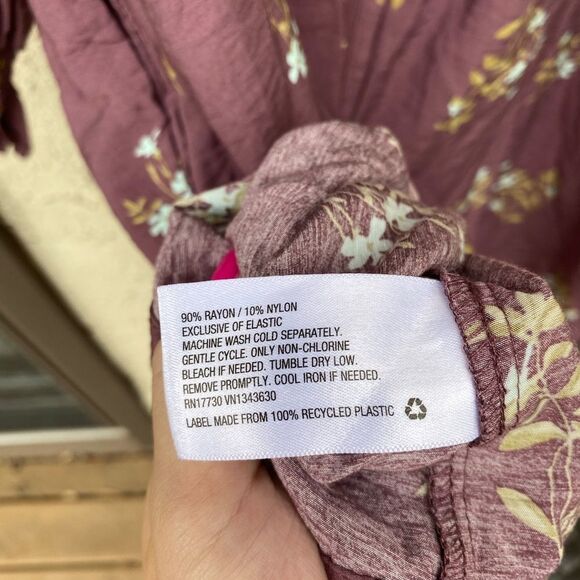 A new day size small purple long sleeve pheasant babydoll dress floral target - Picture 5 of 8